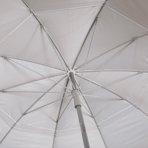 Aktive Guarda-sol de praia com 10 varetas, 220 cm, cinza, inclinável, proteção UV50 Aktive Guarda-sol de praia com 10 varetas, 220 cm, cinza, inclinável, proteção UV50