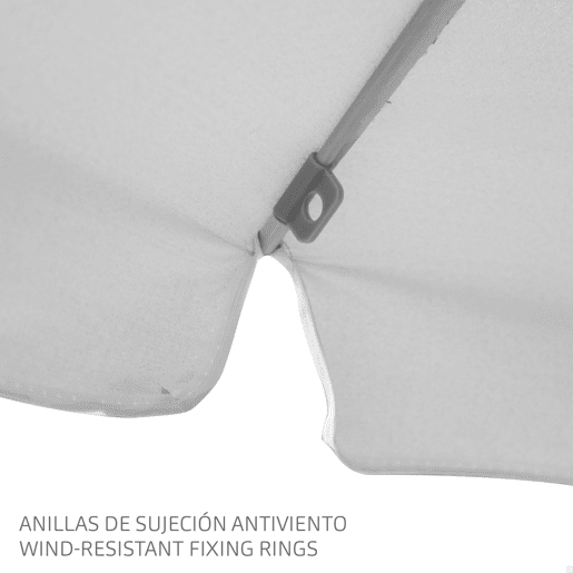 Aktive Guarda-sol de praia com 10 varetas, 220 cm, cinza, inclinável, proteção UV50 Aktive Guarda-sol de praia com 10 varetas, 220 cm, cinza, inclinável, proteção UV50