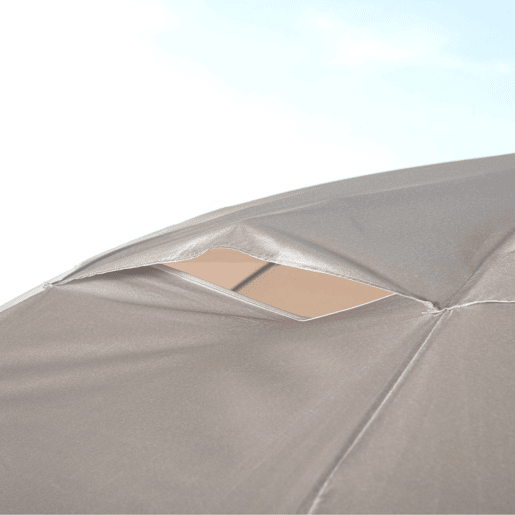 Aktive Guarda-sol de praia com 10 varetas, 220 cm, cinza, inclinável, proteção UV50 Aktive Guarda-sol de praia com 10 varetas, 220 cm, cinza, inclinável, proteção UV50