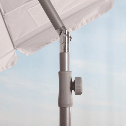 Aktive Guarda-sol de praia com 10 varetas, 220 cm, cinza, inclinável, proteção UV50 Aktive Guarda-sol de praia com 10 varetas, 220 cm, cinza, inclinável, proteção UV50