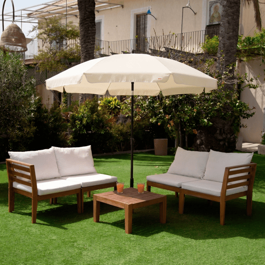Aktive guarda-sol 200 cm branco creme com capa