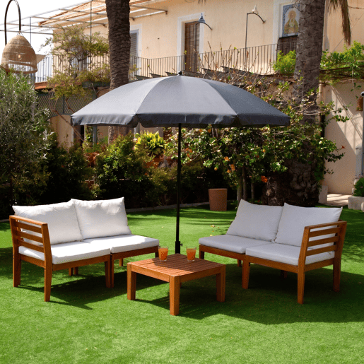 Aktive Guarda-sol cinza escuro de 200 cm com capa Aktive Guarda-sol cinza escuro de 200 cm com capa