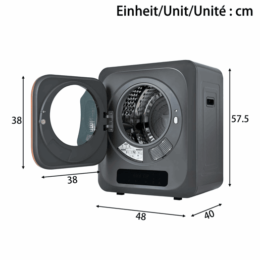 Secadora de condensação 3-4 kg - 850 W, 6 programas, 6 funções, filtro múltiplo - Cinza Secadora de condensação 3-4 kg - 850 W, 6 programas, 6 funções, filtro múltiplo - Cinza