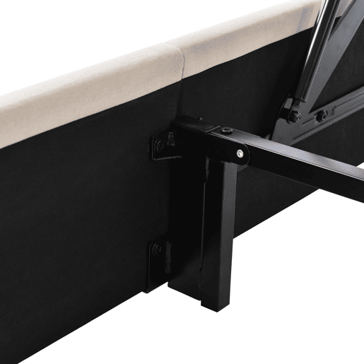 Cama estofada 90x200 - Cama com arrumação, função de carregamento USB Tipo C, controlo por APP, LED - Bege
