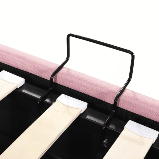 Sofá-cama estofado em tecido de linho - 180x200 cm - transformável em 2 camas individuais - Rosa