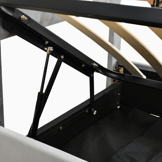 Cama contentor estofada 180x200cm em veludo - convertível em 2 camas individuais - Cinzento Cama contentor estofada 180x200cm em veludo - convertível em 2 camas individuais - Cinzento
