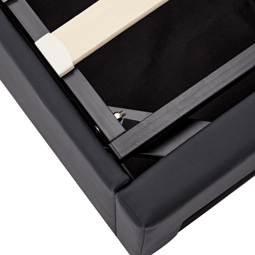 Cama estofada 90x200 - com porta USB, carregamento sem fios e com fios, LED e armazenamento - Preto Cama estofada 90x200 - com porta USB, carregamento sem fios e com fios, LED e armazenamento - Preto