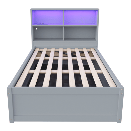 Sofá-cama 90*200 - com várias tomadas, compartimentos de arrumação, luz LED, cama hidráulica, cama individual, multifuncional - Cinza Sofá-cama 90*200 - com várias tomadas, compartimentos de arrumação, luz LED, cama hidráulica, cama individual, multifuncional - Cinza