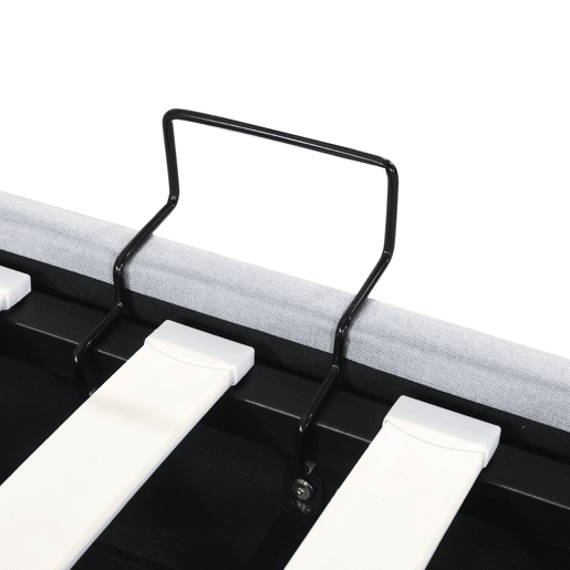 Cama estofada em linho com arrumação - 90x200 cm - Cinzento