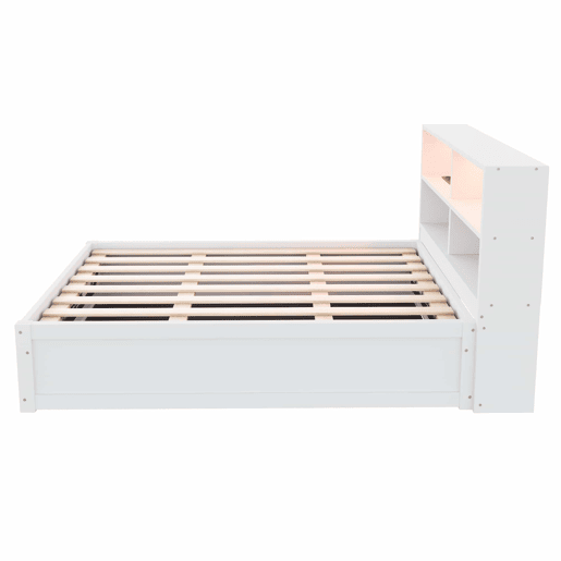 Sofá-cama 90*200 - Com várias tomadas, vários compartimentos de arrumação, faixa de luz, cama hidráulica, cama de madeira maciça, cama individual, cama multifuncional de madeira - Branco Sofá-cama 90*200 - Com várias tomadas, vários compartimentos de arrumação, faixa de luz, cama hidráulica, cama de madeira maciça, cama individual, cama multifuncional de madeira - Branco