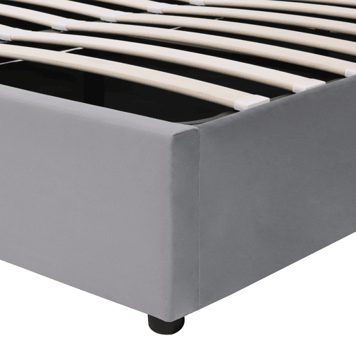 Cama estofada 140*200 - com arrumação, cabeceira acolchoada, estilo Chesterfield - cinzento Cama estofada 140*200 - com arrumação, cabeceira acolchoada, estilo Chesterfield - cinzento