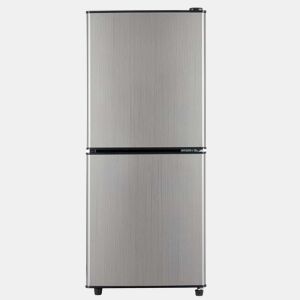 Mini-frigorífico 106 L - 60 L frigorífico + 46 L congelador, 7 níveis de temperatura, porta prateada + corpo preto, iluminação LED, prateleiras ajustáveis - Preto+Prateado