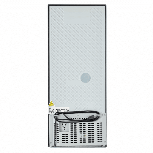 Mini-frigorífico 106 L - 60 L frigorífico + 46 L congelador, 7 níveis de temperatura, porta prateada + corpo preto, iluminação LED, prateleiras ajustáveis - Preto+Prateado