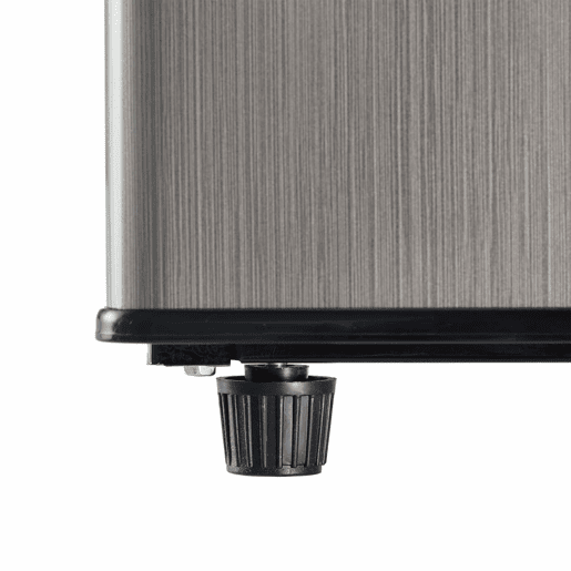 Mini-frigorífico 106 L - 60 L frigorífico + 46 L congelador, 7 níveis de temperatura, porta prateada + corpo preto, iluminação LED, prateleiras ajustáveis - Preto+Prateado