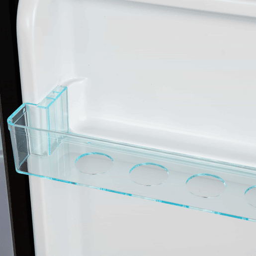 Mini-frigorífico 106 L - 60 L frigorífico + 46 L congelador, 7 níveis de temperatura, porta prateada + corpo preto, iluminação LED, prateleiras ajustáveis - Preto+Prateado