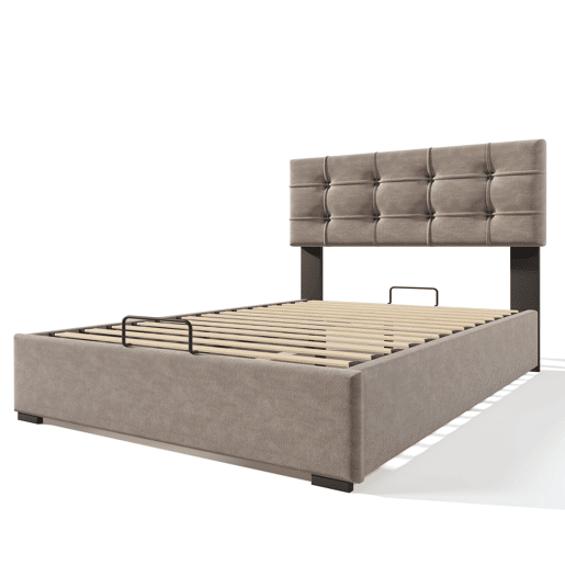 Cama individual 90x200 cm - Cabeceira ajustável, cama com estrado de metal, veludo, estrutura moderna com arrumação - Cinza claro Cama individual 90x200 cm - Cabeceira ajustável, cama com estrado de metal, veludo, estrutura moderna com arrumação - Cinza claro