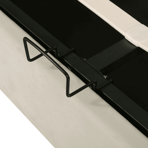 Cama de contentor estofada em veludo 140x190 cm com estrado de ripas - Bege Cama de contentor estofada em veludo 140x190 cm com estrado de ripas - Bege