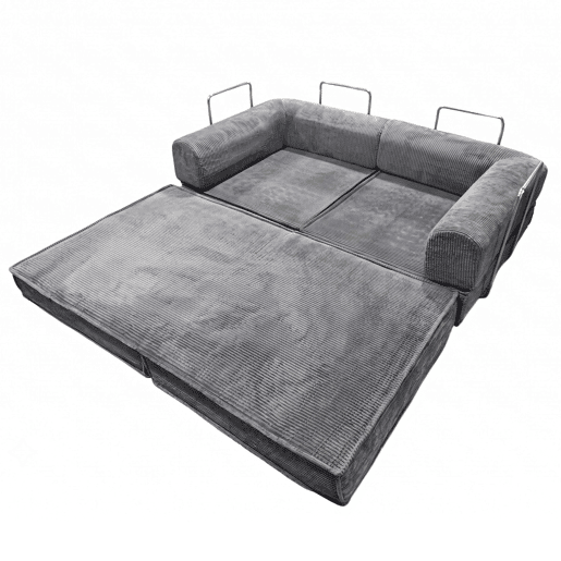 Sofá-cama dobrável Nest de 2 lugares, para sala de estar, veludo cotelê cinza escuro, 182 cm