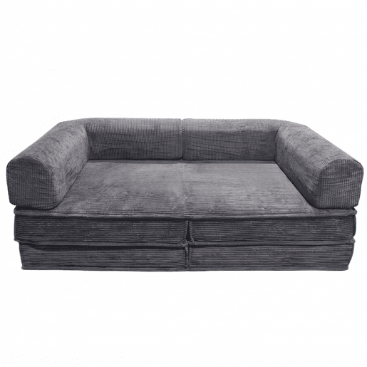 Sofá-cama dobrável Nest de 2 lugares, para sala de estar, veludo cotelê cinza escuro, 182 cm