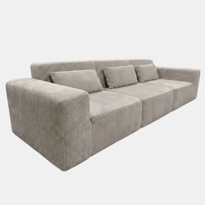 Sofá modular Horizon, 3 lugares, para sala de estar e sala de jantar, bege, 307 cm