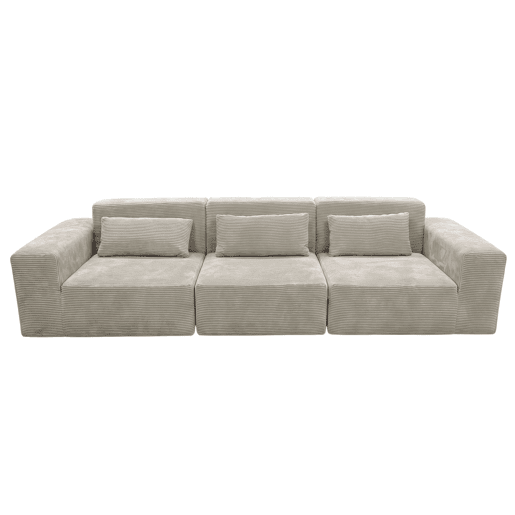 Sofá modular Horizon, 3 lugares, para sala de estar e sala de jantar, bege, 307 cm Sofá modular Horizon, 3 lugares, para sala de estar e sala de jantar, bege, 307 cm
