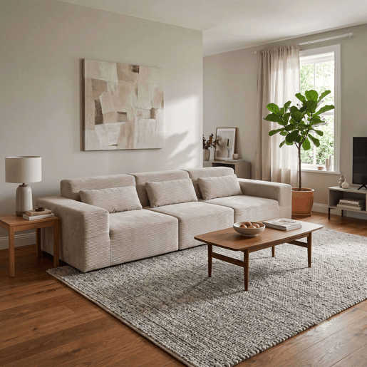 Sofá modular Horizon, 3 lugares, para sala de estar e sala de jantar, bege, 307 cm Sofá modular Horizon, 3 lugares, para sala de estar e sala de jantar, bege, 307 cm