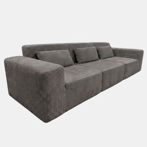 Sofá modular Horizon, 3 lugares, para sala de estar e sala de jantar, cinza escuro, 307 cm