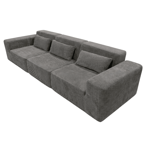 Sofá modular Horizon, 3 lugares, para sala de estar e sala de jantar, cinza escuro, 307 cm Sofá modular Horizon, 3 lugares, para sala de estar e sala de jantar, cinza escuro, 307 cm