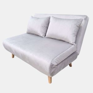 Sofá-cama Nordic Duo de 2 lugares, estilo futon, abertura click-clack, cinza claro, 118 cm
