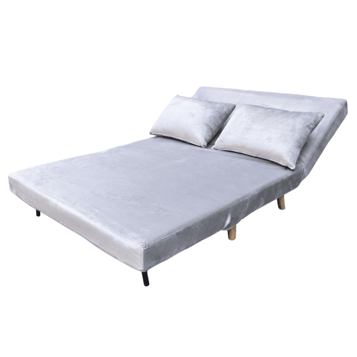 Sofá-cama Nordic Duo de 2 lugares, estilo futon, abertura click-clack, cinza claro, 118 cm Sofá-cama Nordic Duo de 2 lugares, estilo futon, abertura click-clack, cinza claro, 118 cm