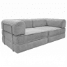 Sofá-cama dobrável Nest de 2 lugares, veludo cotelê cinza claro, 182 cm