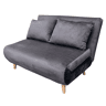 Sofá-cama Nordic Duo de 2 lugares, estilo futon, abertura click-clack, cinza escuro, 118 cm