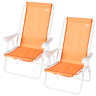 Pack 2 cadeiras de praia semifixas 44x40x81 cm laranja
