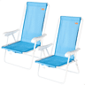 Pack 2 cadeiras de praia semifixas 44x40x81 cm azuis