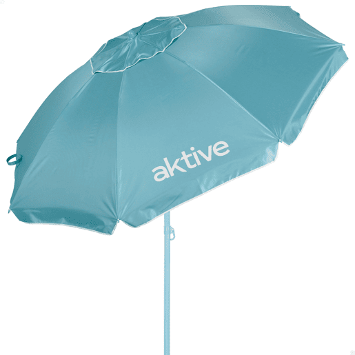 Aktive Guarda-sol de praia inclinável com proteção UV50 D220 cm Aktive Guarda-sol de praia inclinável com proteção UV50 D220 cm