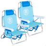 Pack 2 cadeiras de praia médias multiposições 50x54x80 cm azuis com bolsos