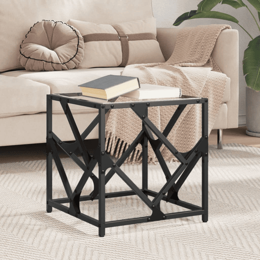 Mesa de Centro, Mesa baixa, c topo em vidro transparente 40x40x41 cm aço Mesa de Centro, Mesa baixa, c topo em vidro transparente 40x40x41 cm aço