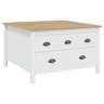 Mesa de Centro, Mesa baixa, HILL Branco e Marrom Mel 79.5 x 79.5 x 49 cm