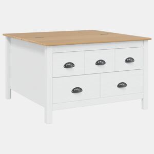 Mesa de Centro, Mesa baixa, HILL Branco e Marrom Mel 79.5 x 79.5 x 49 cm