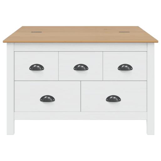 Mesa de Centro, Mesa baixa, HILL Branco e Marrom Mel 79.5 x 79.5 x 49 cm