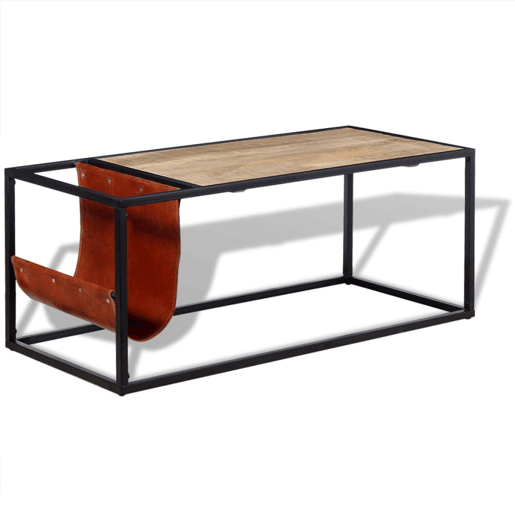Mesa de Centro, Mesa baixa, c suporte de revistas pele genuĂna 110x50x45 cm Mesa de Centro, Mesa baixa, c suporte de revistas pele genuĂna 110x50x45 cm