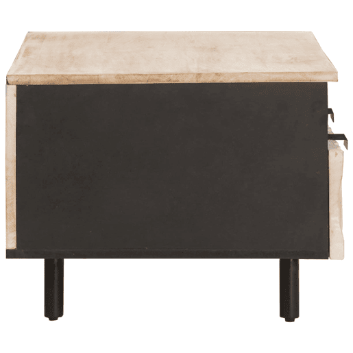 Mesa de Centro, Mesa baixa, Branco 80 x 54 x 40 cm Madeira de manga maciça