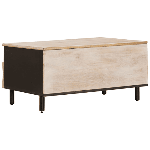 Mesa de Centro, Mesa baixa, Branco 80 x 54 x 40 cm Madeira de manga maciça