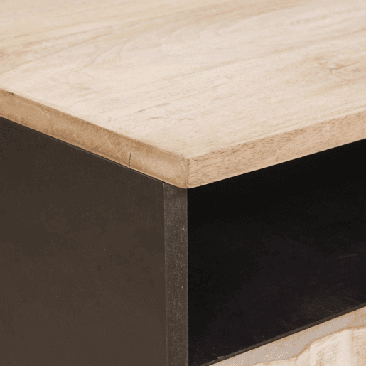 Mesa de Centro, Mesa baixa, Branco 80 x 54 x 40 cm Madeira de manga maciça
