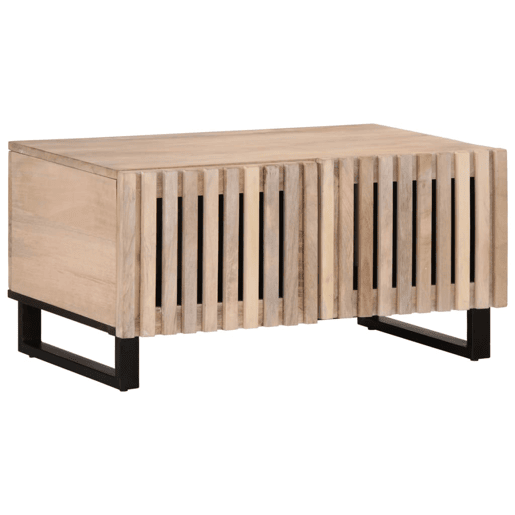 Mesa de Centro, Mesa baixa, 80x51x40 cm madeira de mangueira maciça branco Mesa de Centro, Mesa baixa, 80x51x40 cm madeira de mangueira maciça branco