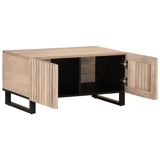Mesa de Centro, Mesa baixa, 80x51x40 cm madeira de mangueira maciça branco Mesa de Centro, Mesa baixa, 80x51x40 cm madeira de mangueira maciça branco