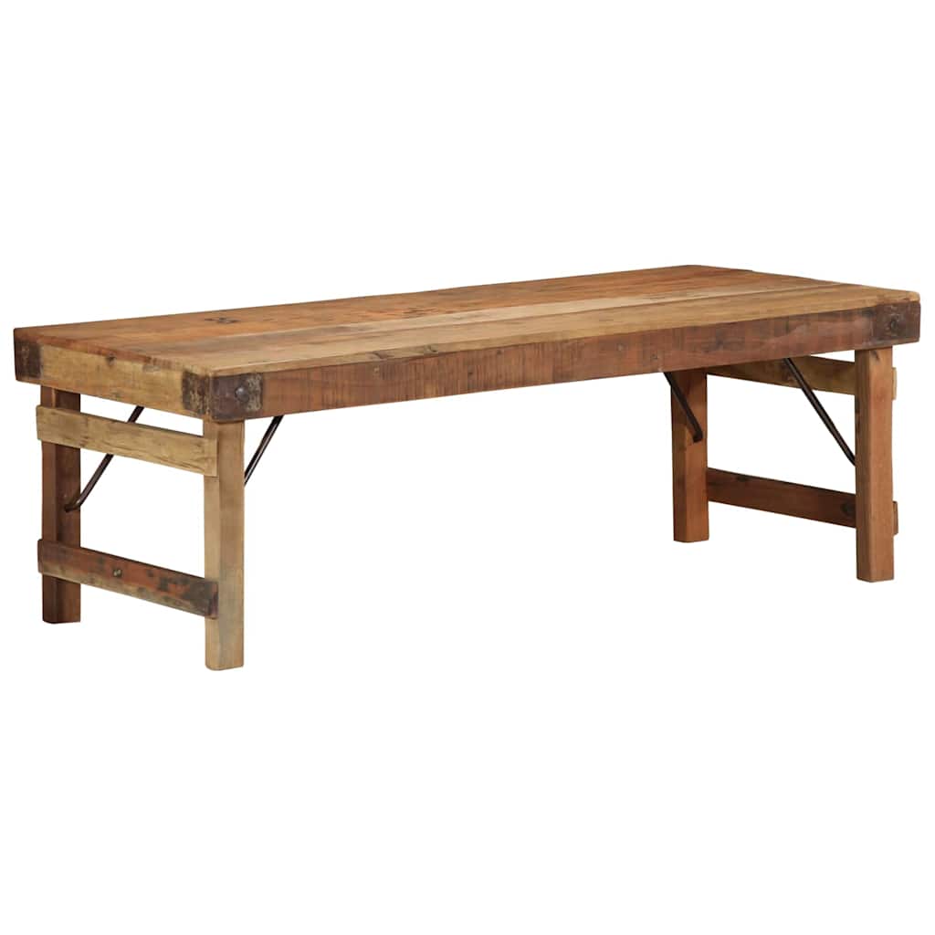 mesa de cafe - mesa de centro - mesa baja marron 110 x 55 x 40 cm madera solida recuperada