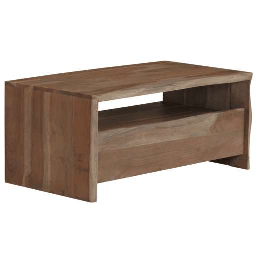Mesa de Centro, Mesa baixa, acácia maciça arestas vivas 90x50x40 cm cinzento Mesa de Centro, Mesa baixa, acácia maciça arestas vivas 90x50x40 cm cinzento