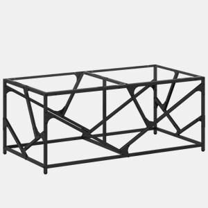 Mesa de Centro, Mesa baixa, c topo em vidro transparente 98,5x50x41 cm aço