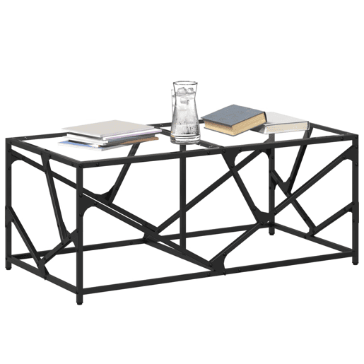 Mesa de Centro, Mesa baixa, c topo em vidro transparente 98,5x50x41 cm aço Mesa de Centro, Mesa baixa, c topo em vidro transparente 98,5x50x41 cm aço